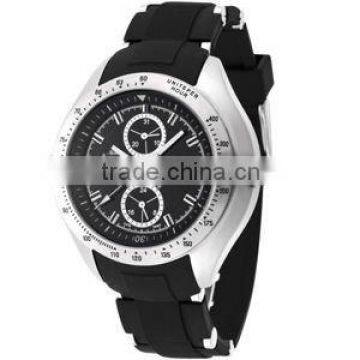 watches men custom logo face chronograph dial stainless steel watch men watches stainless steel watch with silicone rubber band