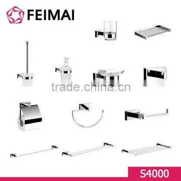 Square Euro Design Bathroom Accessories Solid Brass Wall Mounted Chrome Finish Single Towel Bar photo-2