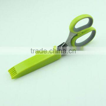 Stainless Steel 5 Blades Herb Shears With Cleaning Comb Cover photo-5