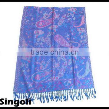 light purple underpainting white flower knitted palestine scarf