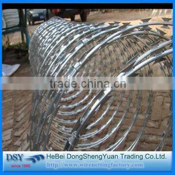 Trade Assurance 960mm Coil Diameter Galvanized Military Concertina Razor Barbed Wire