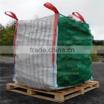 2500/3000lb ventilated vented bulk bag with strips for firewood logs
