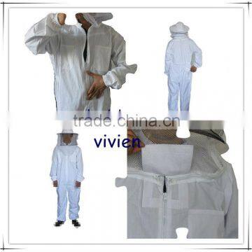 White bee protection suit in cotton