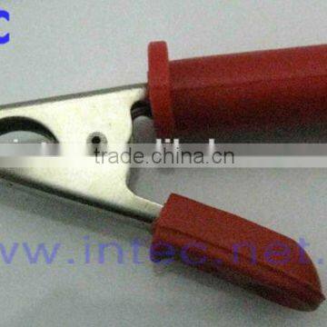 Jumper Wires Alligator Crocodile Roach Test Clip Plastic Handles Crocodile clips 55mm red color I00136