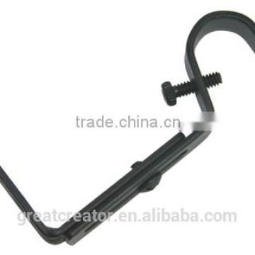 Matt Black Adjustable Metal Curtain Rod Bracket, Curtain Rod Holder For 3/4" (19mm) and 5/8" (16mm) Drapery Rods