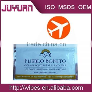 customized airline and plane use wet wipes