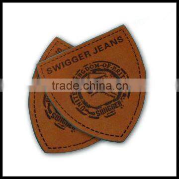 Customized logo OEM shape genuine leather/PU patch label