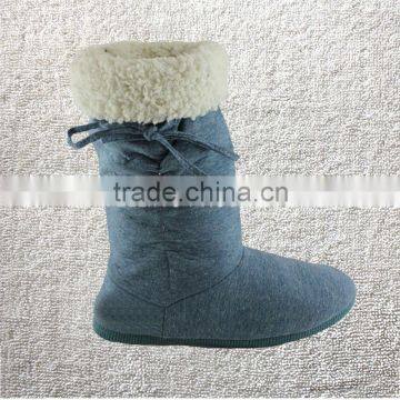 DENIM HOODIE LADIES/WOMENS SLIPPERS/BOOTS/INDOOR FOOTWEAR Denim boots