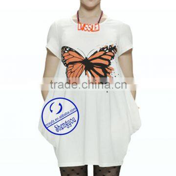 Custom Combed Cotton Jersey Printed Short Sleeve White Maternity t Shirt photo-2