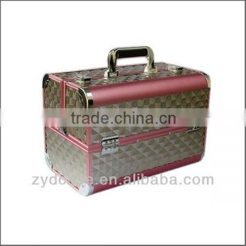 Professional Aluminium Pink Rose Beauty Make Up Nail Cosmetic Box Vanity Case ZYD-HZ291