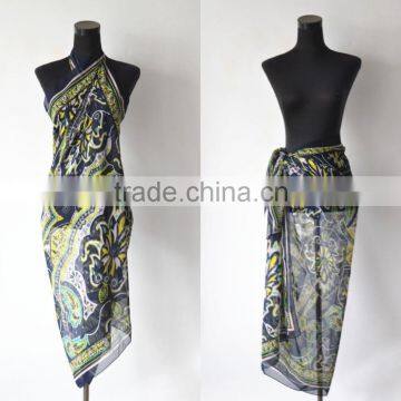 High Quality Mature Design Transparent Polyester Chiffon Sarong Pareo