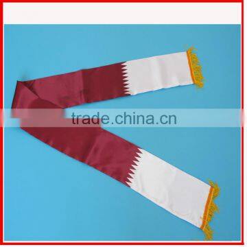 wholesale satin scarf,durable football flag scarf,2 colors national flag scarf