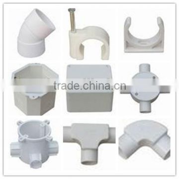 Factory of White color pvc electrical pipe/conduit and fittings