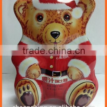 Bear shape tin box