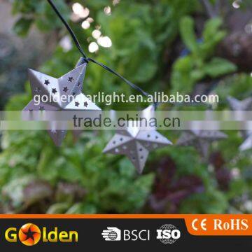 2016 New Hot 10 Led Solar Metal Star String Decoration Light photo-2