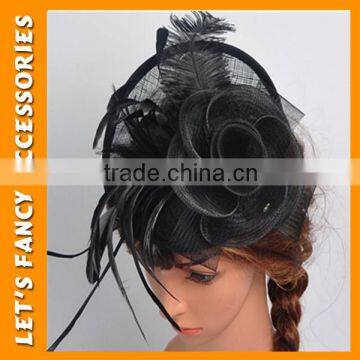 PGHD0329 Feather Hair Clip Mini Top Hat Hair Accessories Bridal Flower Hair Clip photo-3