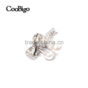 Fashion Jewelry Rhinestone Pearl Charming Little Bowknot Brooch Women Girls Dresses Hijab Scarf Party Gift Apparel Accessories photo-3