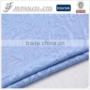 Jiufan textile polyester spandex jacquard lace fabric