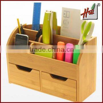 Custom multiple bamboo pencil storage holder for sale HCGB8061