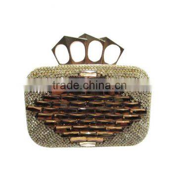 EV2059 Gold crystal evening clutch bag jewellery evening clutch bag for women