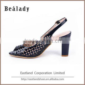 Hot sale leather upper peep toe slingback fashion women high heel shoes