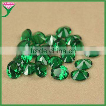 9 * 11mm green nano spinel material loose faceted oval cut gemstones