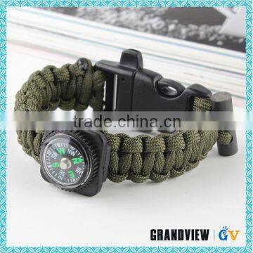 outdoor survival 7 strands 550 paracord bracelet with flint fire start compass and whistle