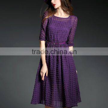 2015 latest purple casual one piece stylish casual dress