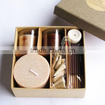 Scented candle sets with incense stick and incense cone with high quality