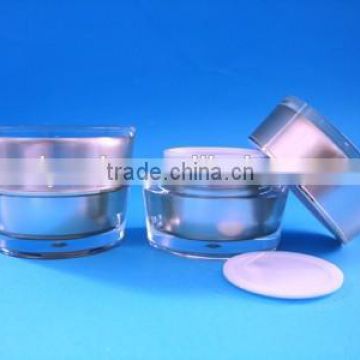 Round Acrylic Cream Jar For Personal Care , acrylic cosmetic jar