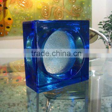 special-shaped glass block with circular depression inside