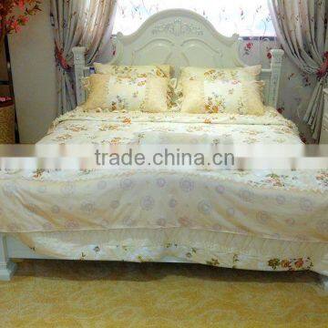 Lace flower & printed fabric design home bed spread set