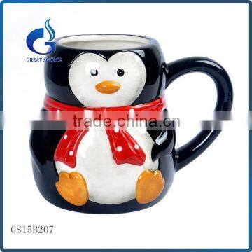 Wholesale ceramic penguin christmas mugs for kids