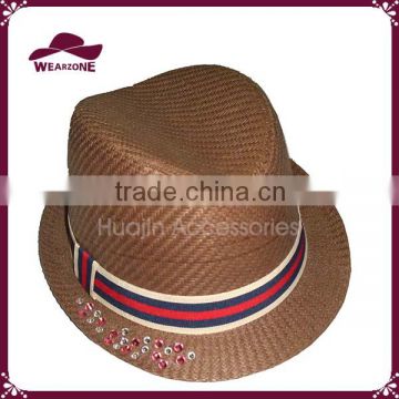 womens fashion paper straw fedora hat