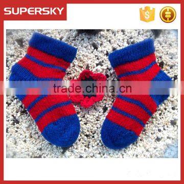 V-97 Stripe cute anti-slip crochet baby socks knit newborn baby socks