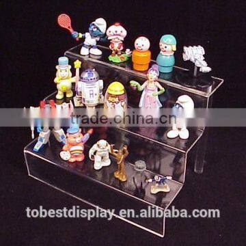 beautiful clear 3 tiers acrylic stair step display,acrylic toy display stand,acrylic toy display rack