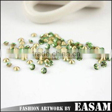 2015 light Green color pointback rhinestone