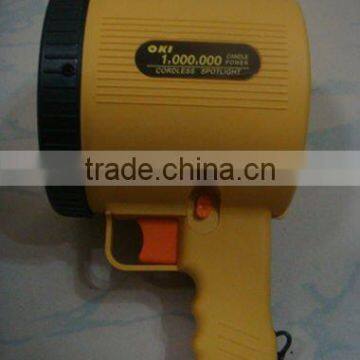 Halogen Handheld Spotlight With Car Cigarette Lighter Plug and 6V 4Ah Rechargeable Lead-acid Battery