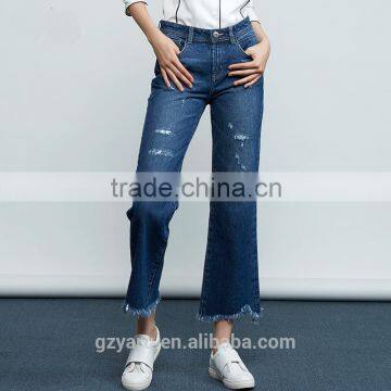 Newest Fashion Women Teen Girls Slim Long Ripped Jeans Trousers Cow Bells for Women photo-3
