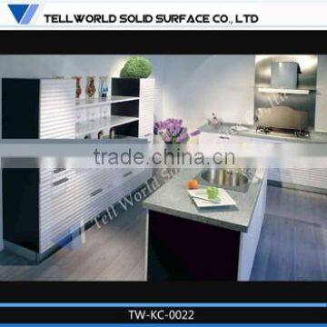 Prefab Modern artificial marble countertop modern kitchen cabinet manufacturer