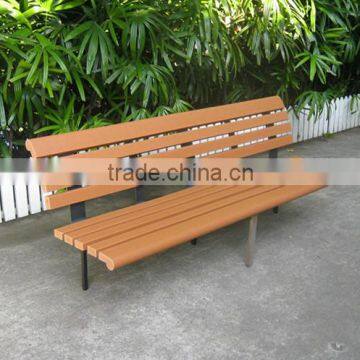 Custom made embedded mounting recycled plastic park bench metal and wood garden bench