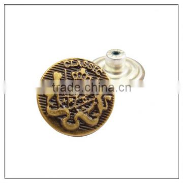 new cheap hot sale custom design metal jean button wholesale