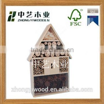 best selling wooden arts and craft durable wooden insect hotel receyle handmade cuteinsect house