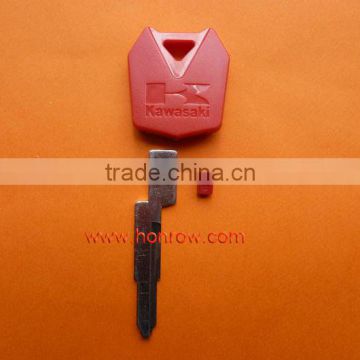 Kawasaki Motorcycle transponder key bank with left blade (Red color)&blank key&key blanks wholesale&key fob