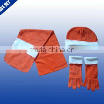 Hot sales on Alibaba China factory winter fleece scarf hat gloves sets