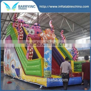 Customized double lane cheap giant sea world barry inflatable slide for sale