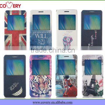Painting ultra thin flip leather case for Samsung galaxy A5/A5009/A5000