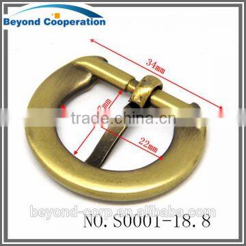 18.8MM D shape shoe buckle brush burnish brass plated