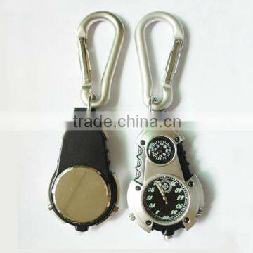 Hot style outdoor product carabiner with compass watch