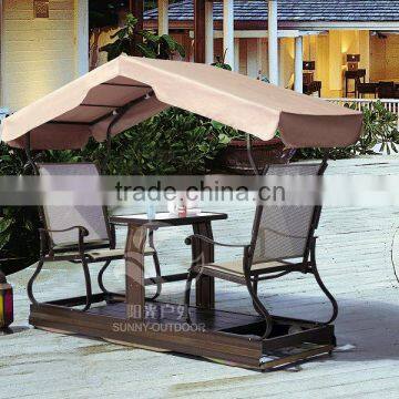 rocking chair set for 2people Outdoor swing garden gazebo inside rocking chair and table